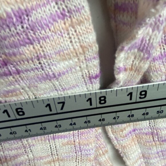 Free People Spaced Out Pink Purple Long Sleeve Sweater Knit ASOS Thumbholes XL - Picture 10 of 12